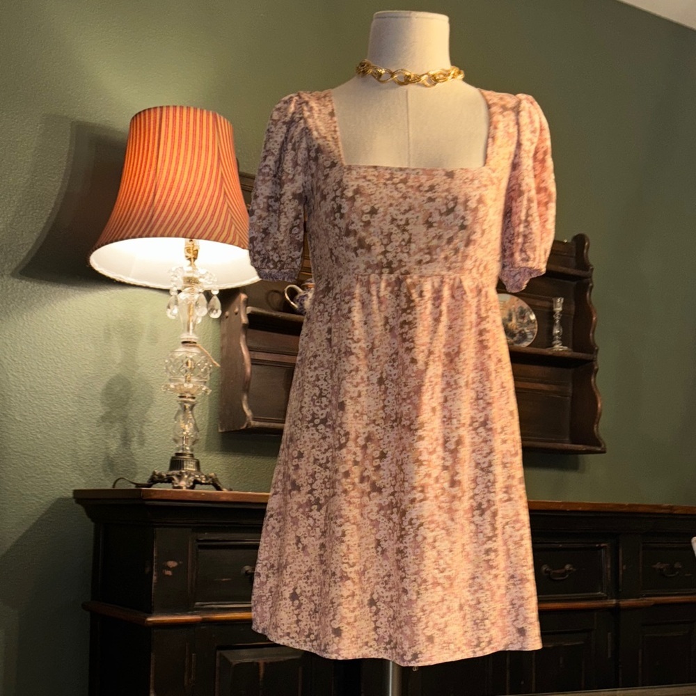 Floral Puff Sleeve Vintage inspired Dress